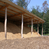 bulk wood fuel storage in forest